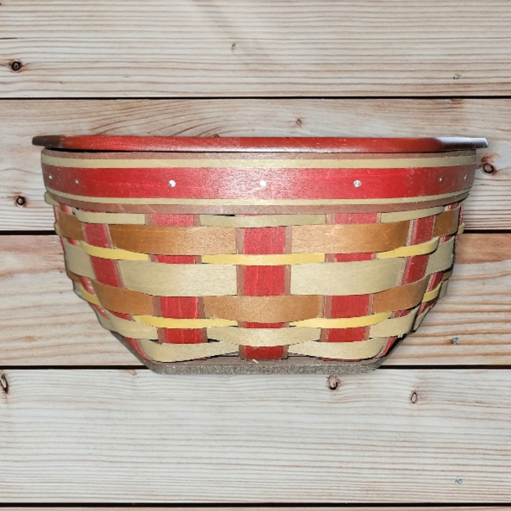 Longaberger Crimson Hill 10" Generations Basket, Protector & Lid Six Sided NWOT